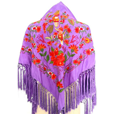 Mantoncillo Patio lila con coral