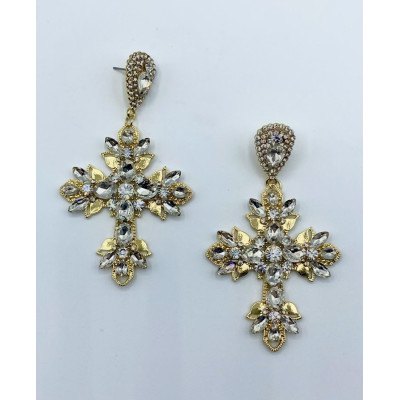 Pendientes Cruz Cristal