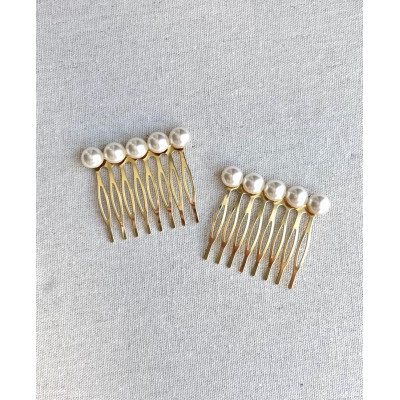 Pack 2 peinas Perla blanca