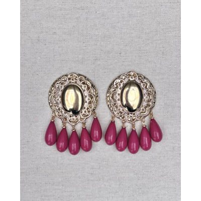 Pendientes Valeria malva empolvado