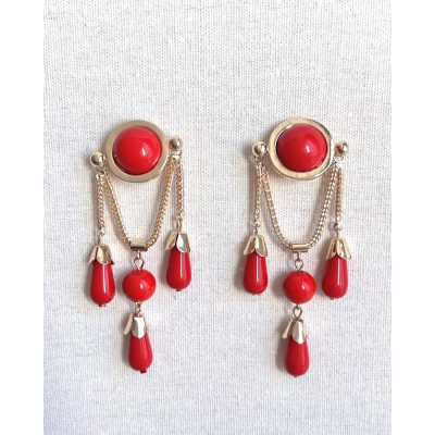Pendientes Catrina rojo