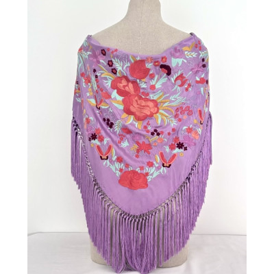 Mantoncillo Alegria lila con coral